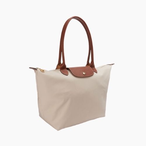 LARGE NYLON TOTE BEIGE